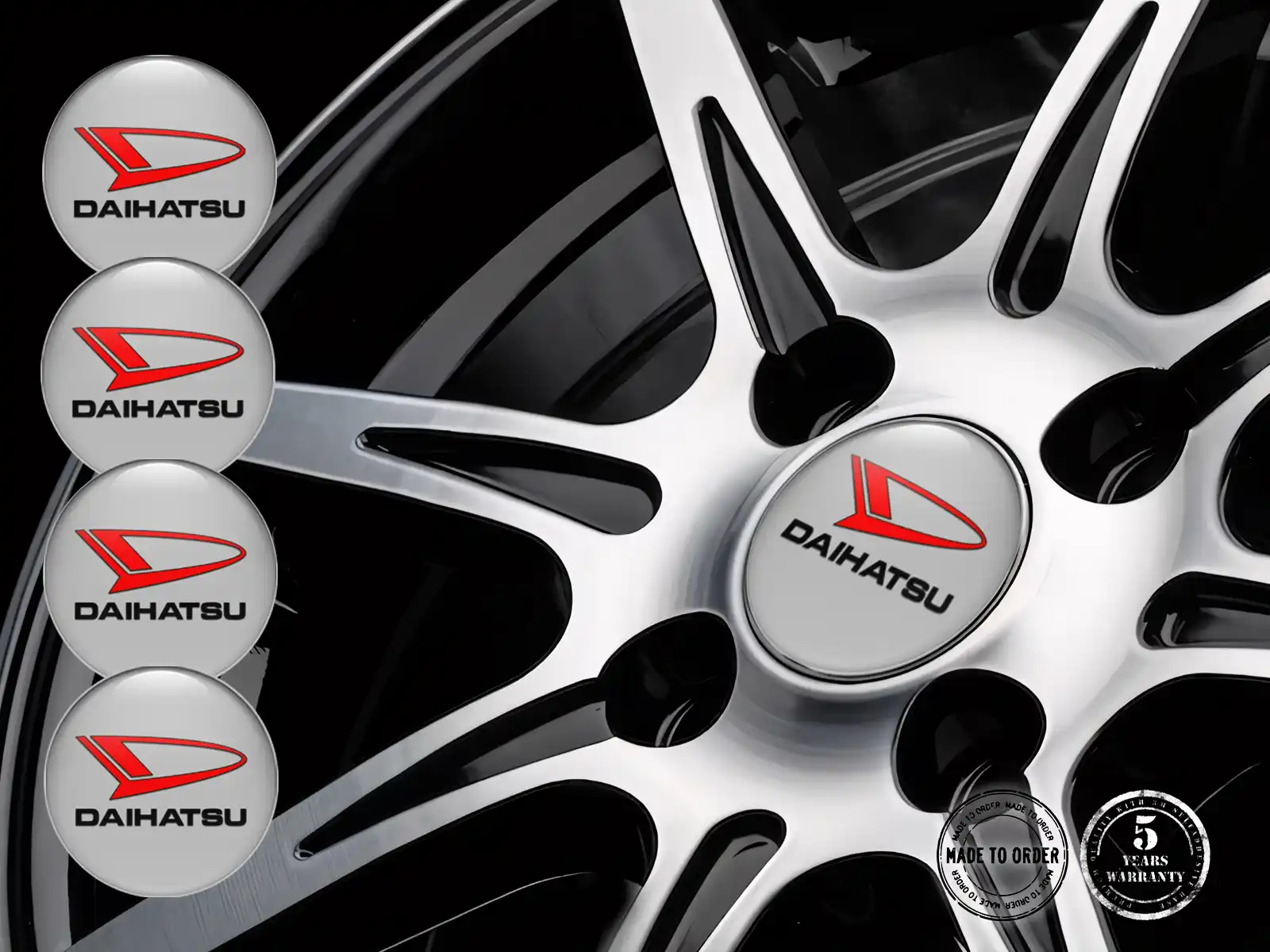 Daihatsu Radplaketten Stil Premium-Epoxy-Aufkleber